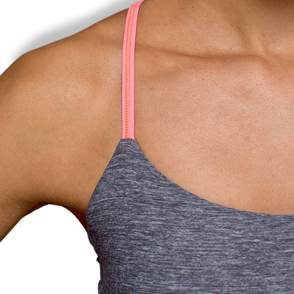 LULULEMON Dancing Warrior Tank in‎ Heathered Slate/Grapefruit - Picture 4 of 7